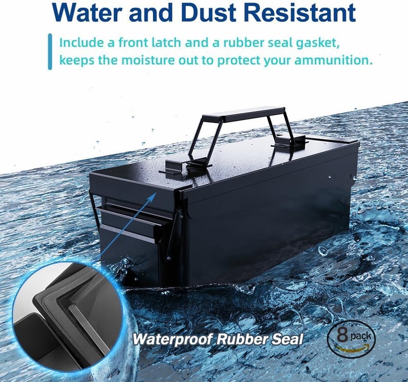 Patron 30 & 50 Cal Ammo Can Metal Ammo Box Storage Crate Case for Shotgun Bullet Rifle Ammunition Waterproof (Black or Green) - Image 2